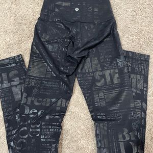 black printed foil leggings